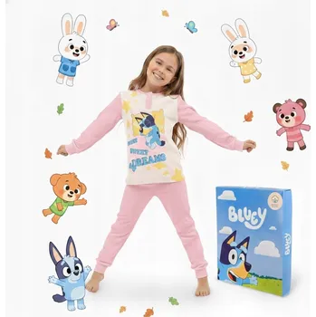 Dívčí pyžamo BLUEY s dlouhým rukávem a kalhotami v krabičce, velikost 110 cm