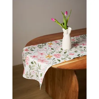 ubrus Sinsay - Běhoun na stůl s květinovým motivem - zelená - 063IO-07X - 063IO-07X-ONE