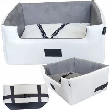 Pelíšek pro psa Autosedačka pro psa Amibelle Mia Lux bílá L bezpečná