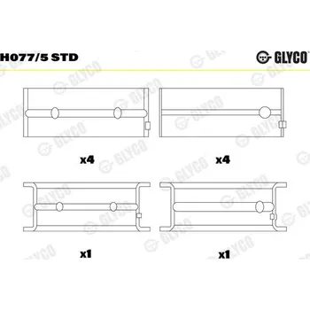 Kliková hřídel Hlavní ložiska klikového hřídele GLYCO H077/5 STD