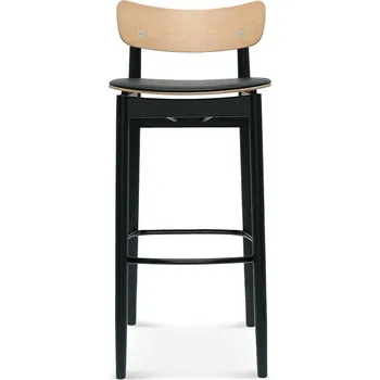 Barová židle Barová židle Nopp - Fameg Černé mořidlo, Přírodní Buk 01, madras b29 43x98.5 cm