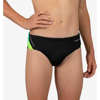 DECATHLON Chlapecké slipové plavky 900 Yoke 8 LET ČERNÁ