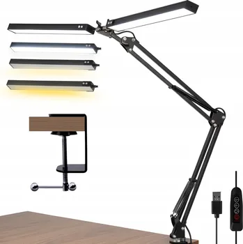 Lampička Stolní LED lampička se stmívačem, klipem a držákem - vhodná na psací stůl, pro studenty i kreslení