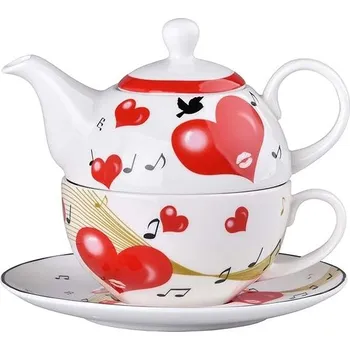 Čajová souprava Z - TRADE Čajová souprava s motivem srdce, v krabiččce, set 3 ks