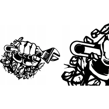 Obraz Obraz Pięść z Kluczem Kovová dekorace na zeď Černá Prolamovaná