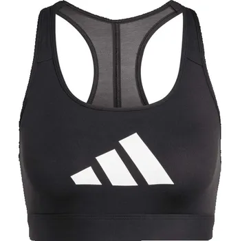 Podprsenka Dámská sportovní podprsenka adidas POWERREACT BIG LOGO BRA XL Černá, Bílá