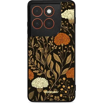 Pouzdro na mobilní telefon Lesklý kryt Mobiwear Glossy - Motorola Edge 70 - G174G Béžová a oranžová kvítka (Prémiové lesklé pouzdro, obal, kryt Mobiwear Glossy na mobil Motorola Edge 70 - G174G Béžová a oranžová kvítka, materiál Plast + TPU silikon - krytí po všech stranách,)