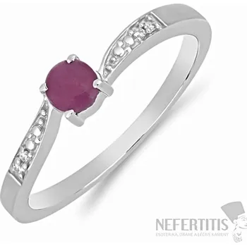 Prsten Prsten stříbrný s broušeným rubínem Ag 925 015992 RB 54 mm (US 7), 2,5 g