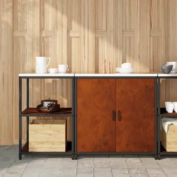 Kuchyňská linka vidaXL Kuchyňská skladovací sada 2 pcs Rezavá Povětrnostně odolná ocel [3392686]