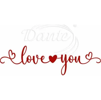 Textilní nažehlovací páska Dante Nažehlovačka Love you srdíčka - 6 x 3 cm