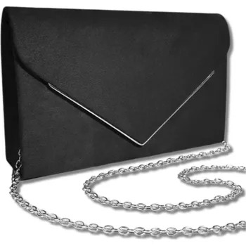 Kabelka Camerazar Elegantní dámská večerní kabelka přes rameno z černého semiše