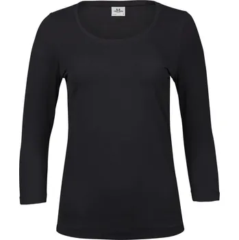 Dámská tunika Tee Jays Dámské elastické triko s 3/4 dlouhým rukávem TJ460 Barva: Černá, Velikost: L