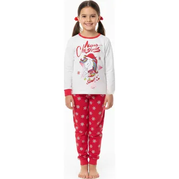 Dívčí pyžamo Sezon M2115 Dívčí pyžamo bílá/červená