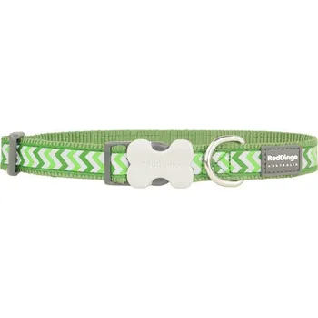 Obojek pro psa RedDingo Obojek Reflective Ziggy Green - 2,5/41-63cm