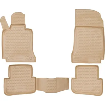 autokoberec Gumové autokoberce Mercedes C-Class 2007-2014 (W204, béžové)