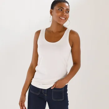 Dámské tričko Jednobarevný top se širokými ramínky režná 46/48