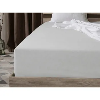 Prostěradlo Jersey prostěradlo s lycrou stříbrné 90 x 200 cm