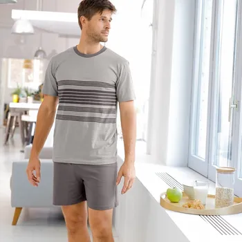Pánské kraťasy Pruhované pyžamo se šortkami šedá 157/166