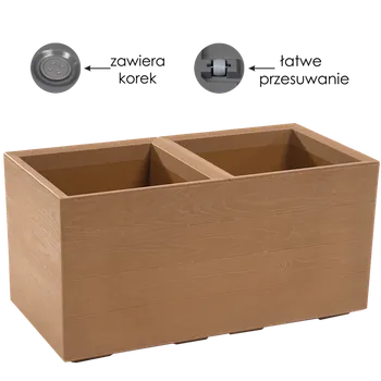 Květináč KVĚTNÍK KARO 800X400 DESKA-PŘÍRODNÍ DŘEVO*88851