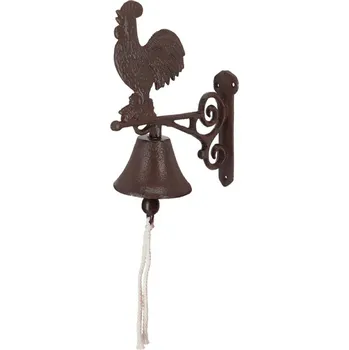 Zahradní úložný box Zahradní zvonek Rooster, 25,6x18,5 cm, litina, hnědá