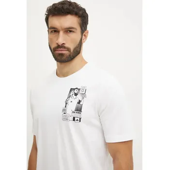 Bavlněné tričko adidas Performance Messi JJ1414 béžová 01X, vel. S