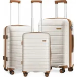 Elegantní sada 3 cestovních kufrů Kono béžovo-hnědá