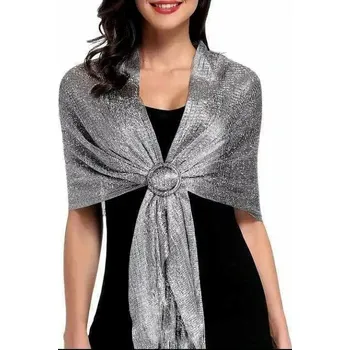 Šála Yuwi šál přes ramena se sponou 33018052-5 stříbrná