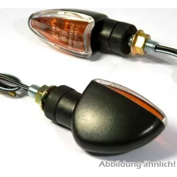 Osvětlení pro motocykl HSM Blinkry Arrow na motorku, vnější čiré vnitřní oranžové, dlouhé, černá, M8