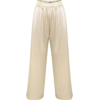 Hedvábné kalhoty GODDESS krémové M / Normální / Krémová