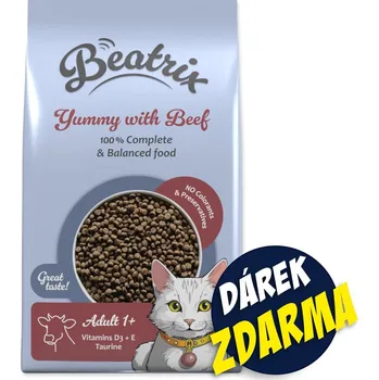 Krmivo pro kočku Krmivo Beatrix Adult s hovězím 10kg+Kapsička Beatrix Adult s hovězím 85g