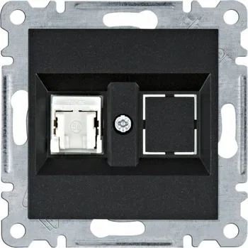 Elektrická zásuvka Internetová zásuvka nástěnná Hager černá