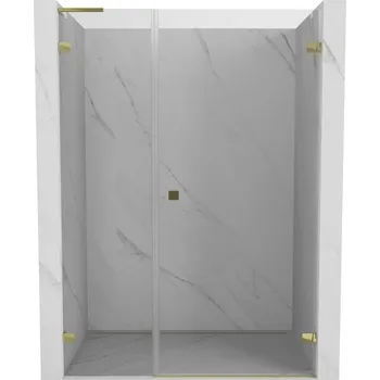 Mexen Lunar-B, L pravé otočné sprchové dveře 145 cm, čiré sklo, zlatý profil, 832SL-145-050-50-00-P
