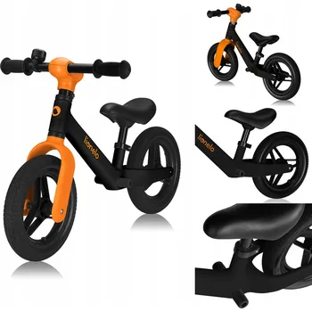 Dětské vozidlo Lehké, nastavitelné Odrážedlo pro děti Lionelo LO-TONI BLACK ORANGE