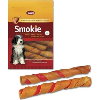 Pamlsek pro psa TOMMI CZ s.r.o. Hovězí tyč kroucená přírodní Smokie Tommi 840 g