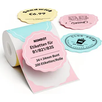 Samolepící etiketa NIIMBOT Samolepicí barevné štítky pro tiskárny B21, B1, B3S 34x34mm (200 štítků/role)