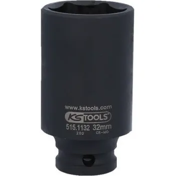 KS Tools Šestihranný silový nástrčný ořech 1/2", dlouhý, 32 mm 515.1132