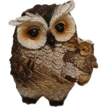Zahradní dekorace Prodex A00139 Sova s mládětem 9 x 8 polyston