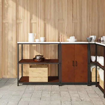 Kuchyňská linka vidaXL Kuchyňská skladovací sada 2 pcs Rezavá Povětrnostně odolná ocel [3392665]