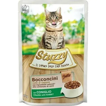 Krmivo pro kočku Stuzzy Bocconcini Gel pro králíky 85g, kapsička pro kočky