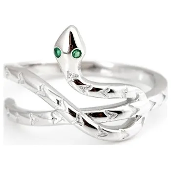 Prsten Dámský stříbrný prsten had se zirkony STRP0448F