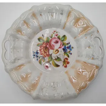 Luxusní starý květinový talíř cca 26cm (Starý květinový talíř)