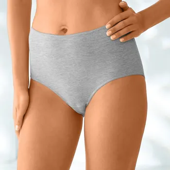 Kalhotky Sada 4 kalhotek maxi ze strečové bavlny šedý melír+černá 50/52