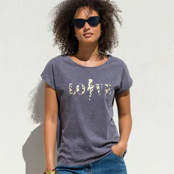 Dámské tričko Tričko s krátkými rukávy a potiskem antracitová 42/44