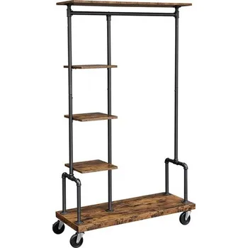 Věšák Šatní věšák na kolečkách s policemi, 103,5 x 40 x 174,5 cm