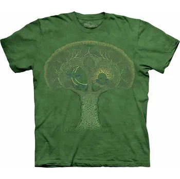 Pánská móda Pánské batikované triko The Mountain - Mírový Strom - zelené Velikost: L 10-1485/L