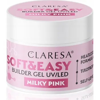 Lak na nehty CLARESA SOFT & EASY BUILDER GEL STAVEBNÍ GEL S TIXOTROPIÍ MILKY PINK 12G