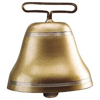 Pastevní kravský zvon, zvonec pro skot ocelový v barvě bronzové průměr 145 mm