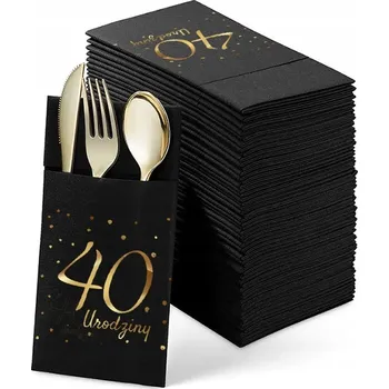 Papírový ubrousek Ubrousky Duni 40 x 33 cm černé 65 kusů