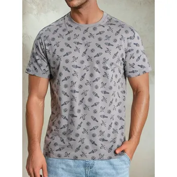 Pánská móda Sinsay - Tričko s celoplošným potiskem - šedá - 4985F-09X - 4985F-09X-XS