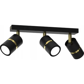 Lustr Stropní svítidlo nastavitelná trubice stropní svítidlo 3x Gu10 černá zlatá /led/